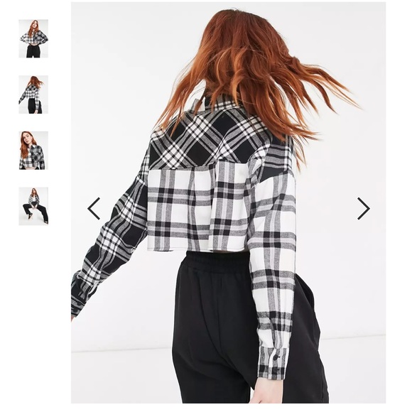 NWOT bershka crop flannel - Picture 2 of 6